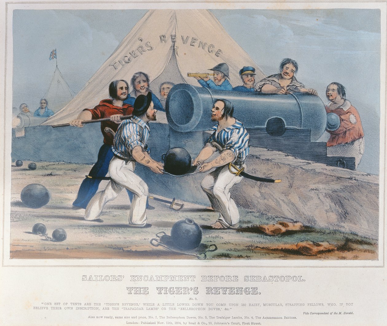 The Tigers Revenge, sjömansläger före Sebastopol, publicerad 11 november 1854 av English School