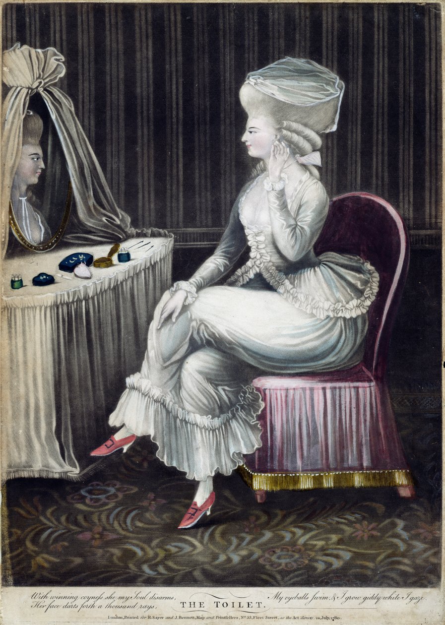 The Toilet, pub. av Robert Sayer och J. Bennett, 1780 (mezzotintgravyr) av English School