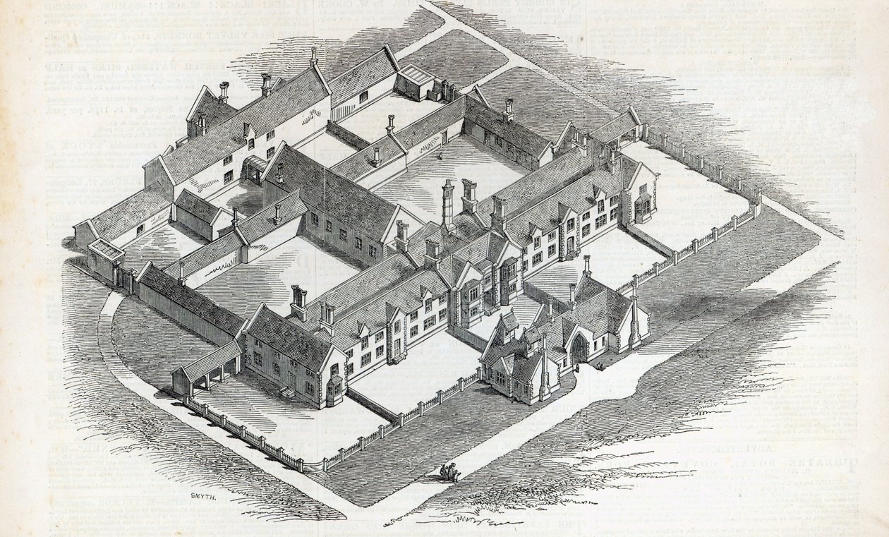 Union Workhouse som ska uppföras i Canterbury, från The Illustrated London News, 7 november 1846 av English School