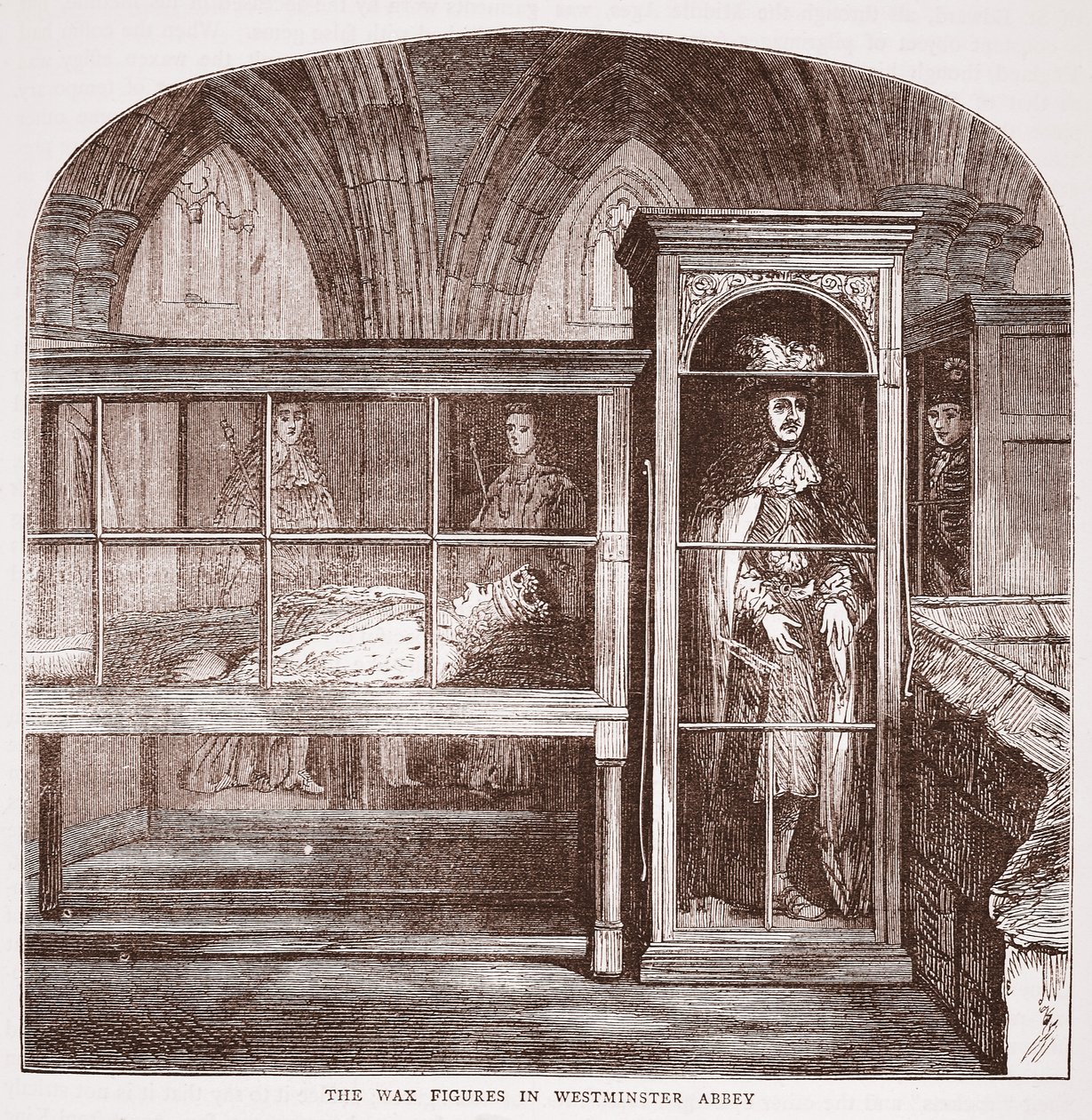 Vaxfigurerna i Westminster Abbey, ca 1880 av English School