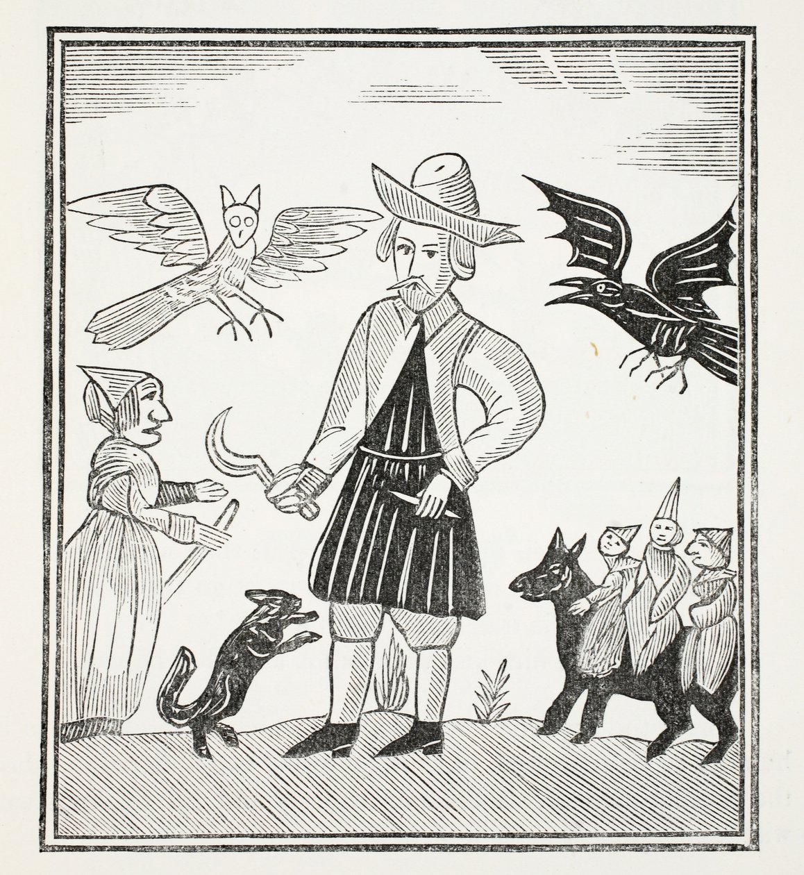 The Witch of the Woodlands, illustration från Chap-books of the artonde århundrade av John Ashton, pub. 1882 av English School