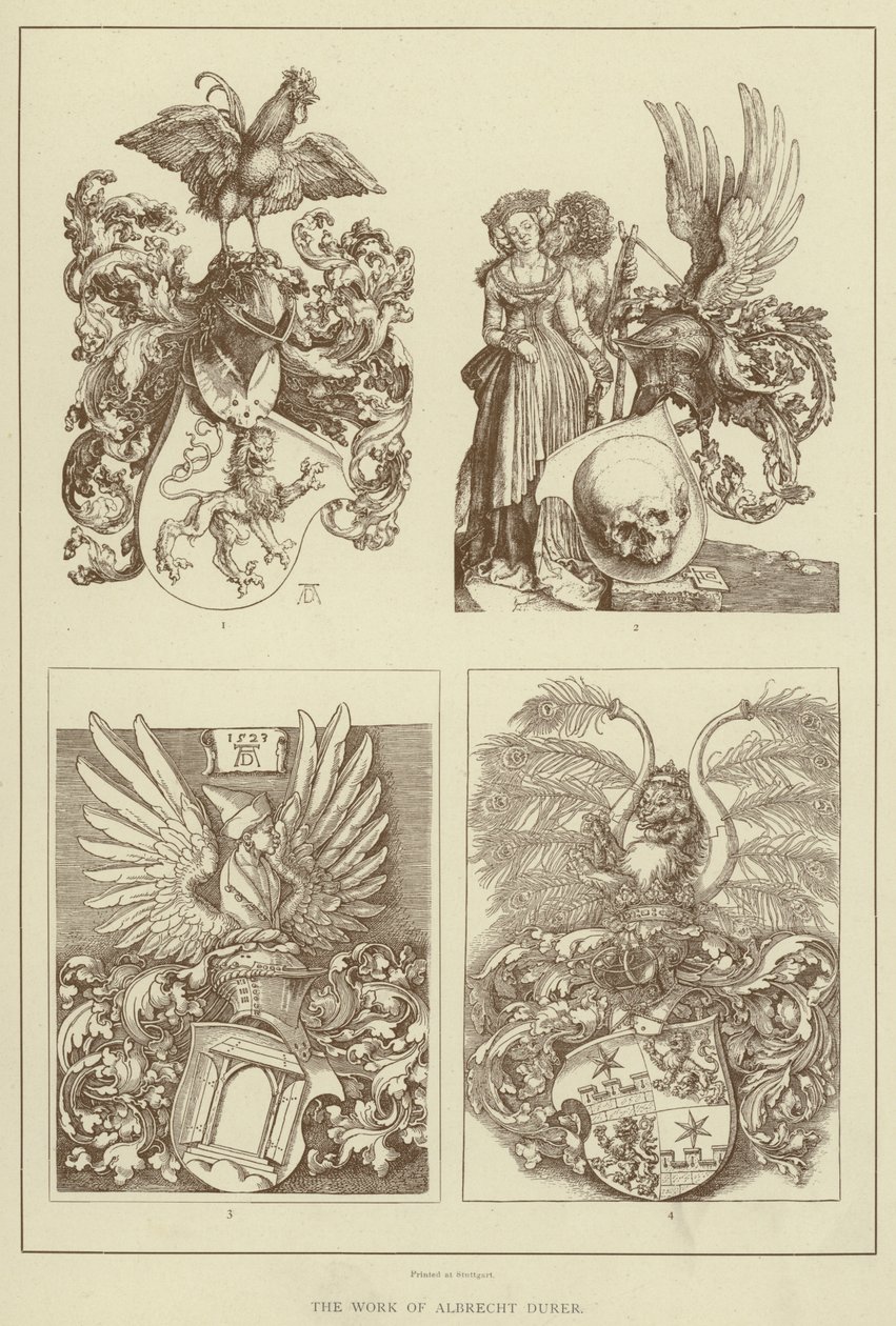 Albrecht Dürers verk (litografi) av English School