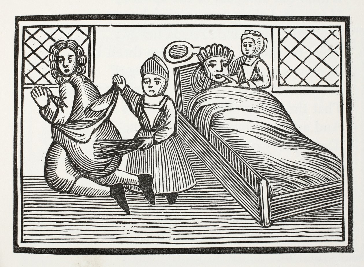 The World Turned Upside Down, illustration från Chap-books of the Eighteenth Century av John Ashton, pub. 1882 av English School