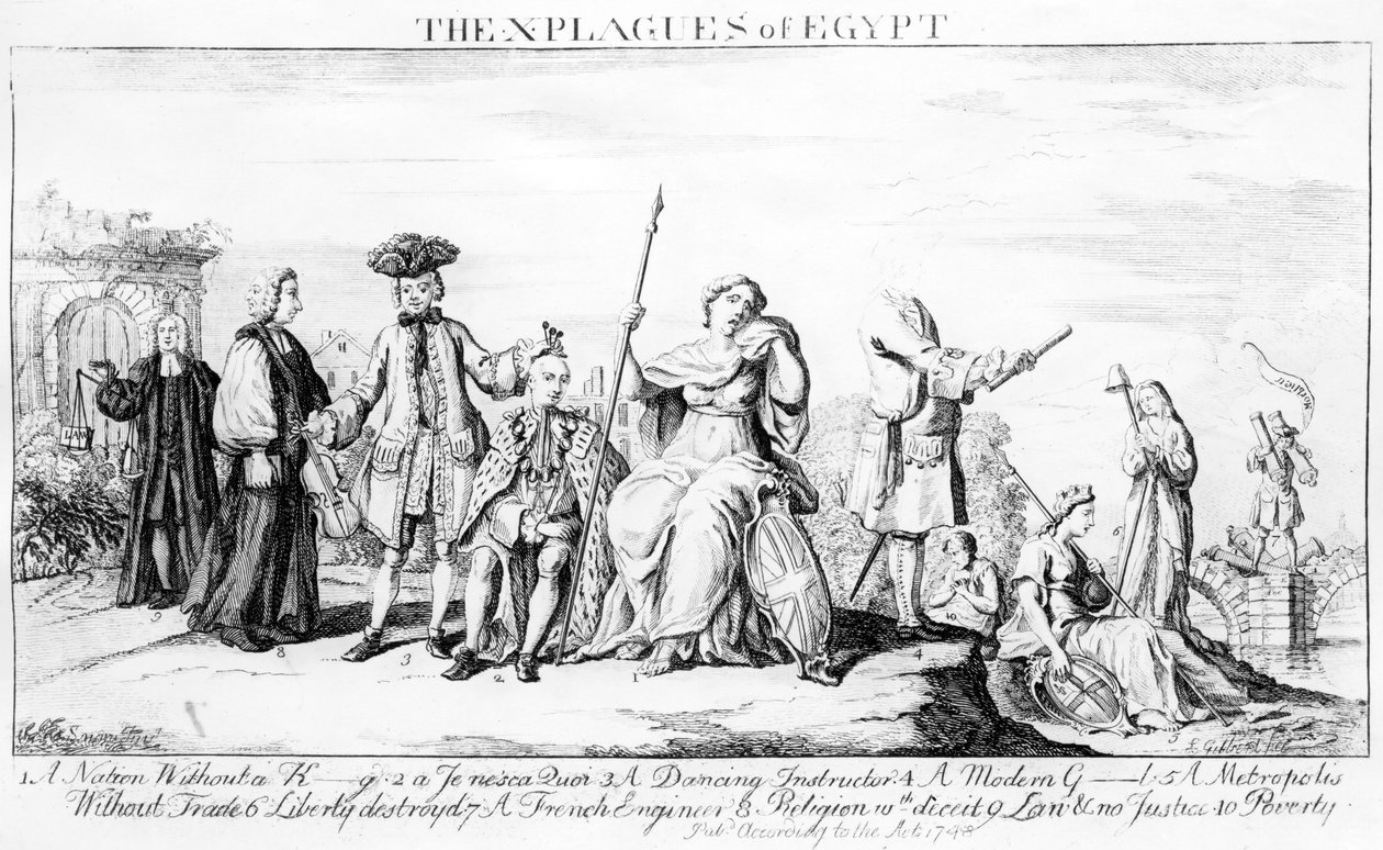 X-plågorna i Egypten, ca 1749 av English School