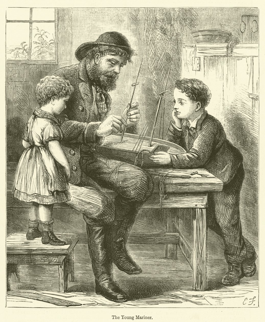 Den unge sjöfararen (gravyr) av English School