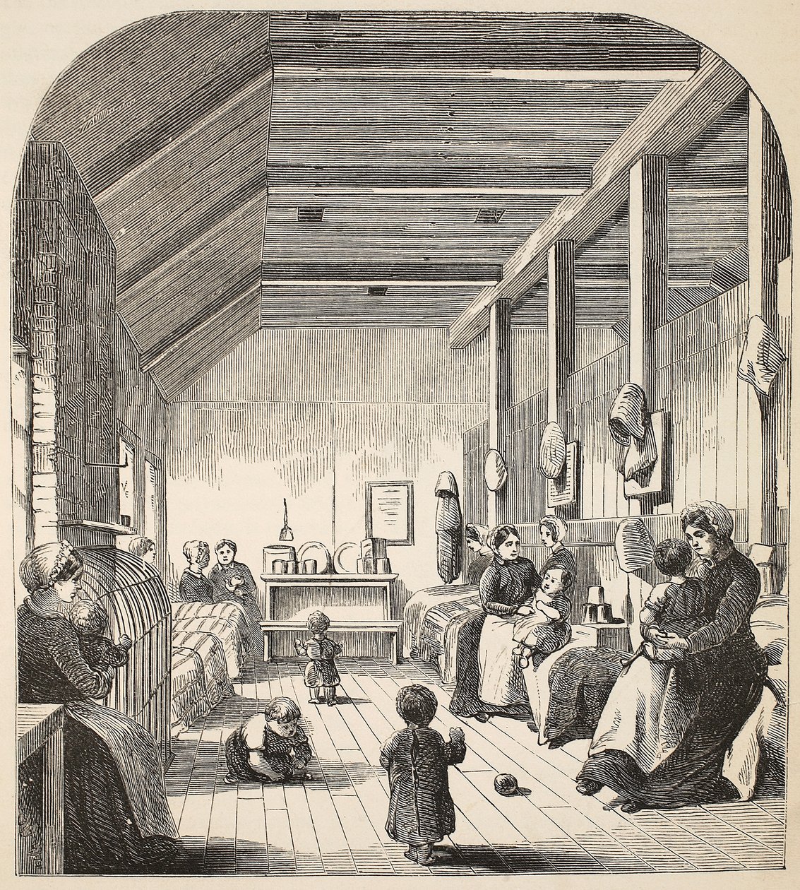Den dömda barnkammaren i Brixton, illustration från The Criminal Prisons of London och Scenes from Prison Life av Henry Mayhew och John Binny, pub. 1862 av English School