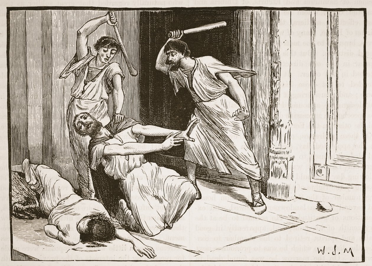 Tiberius Gracchus död (litografi) av English School
