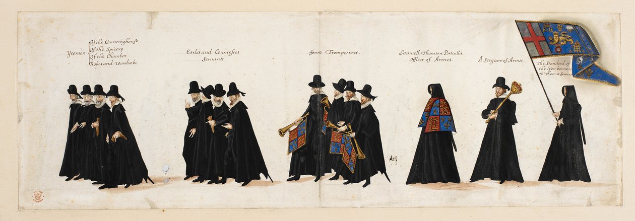 Drottning Elizabeth I:s begravningsprocession till Westminster Abbey, 28 april 1603 av English School
