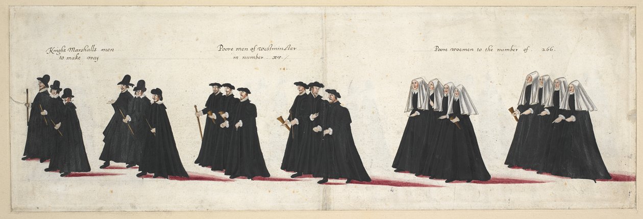 Drottning Elizabeth I:s begravningsprocession till Westminster Abbey, 28 april 1603 av English School