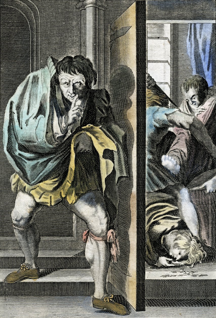 Mordet på kung Edvard 5 och hans bror i tornet av Richard Plantagenet, sedermera kung Richard 3 av English School