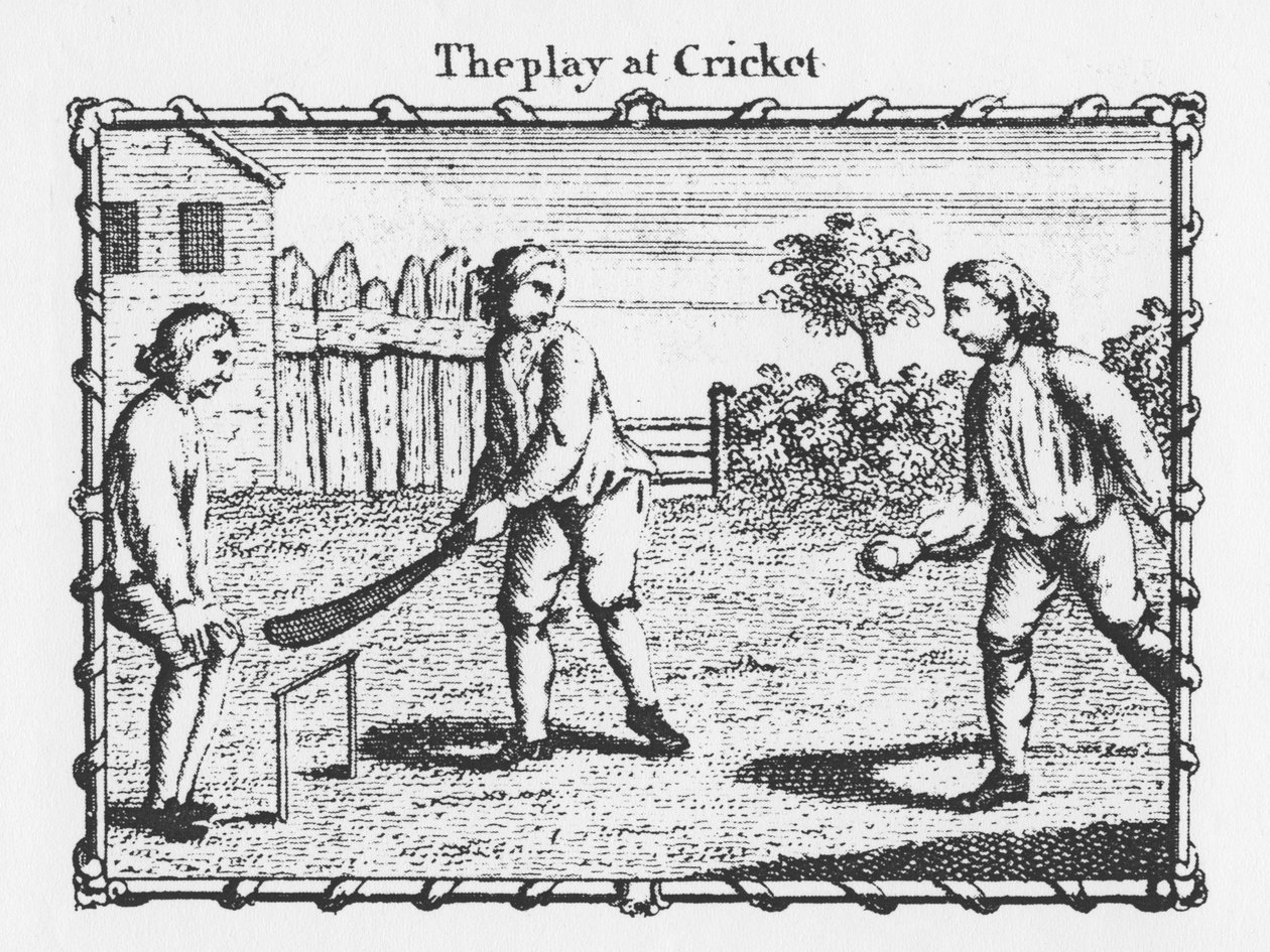 Pjäsen på Cricket (gravyr) av English School