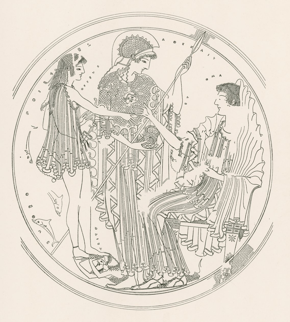 Theseus och Amphitrite (gravyr) av English School