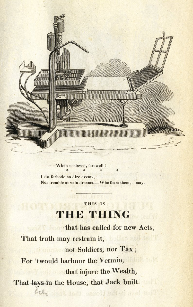 This is the Thing, illustration från The Political House that Jack Built av William Hone, publicerad 1819 av English School
