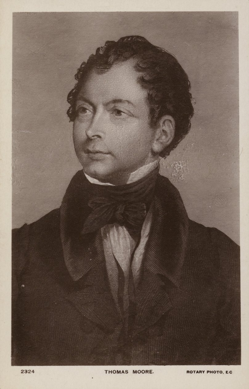 Thomas Moore (1779-1852), irländsk poet, sångare och underhållare (litografi) av English School
