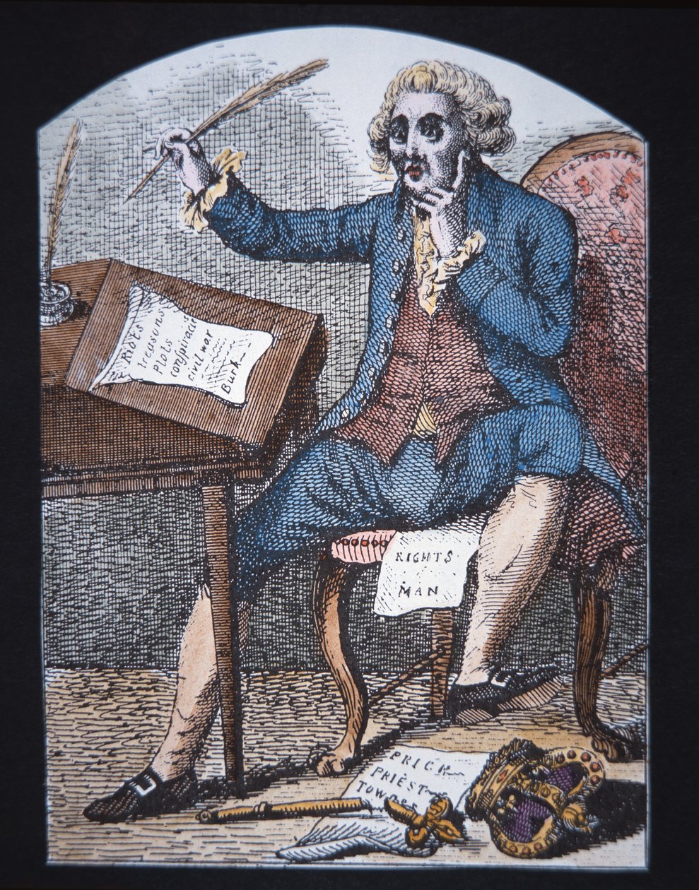 Thomas Paine (färg litho) av English School