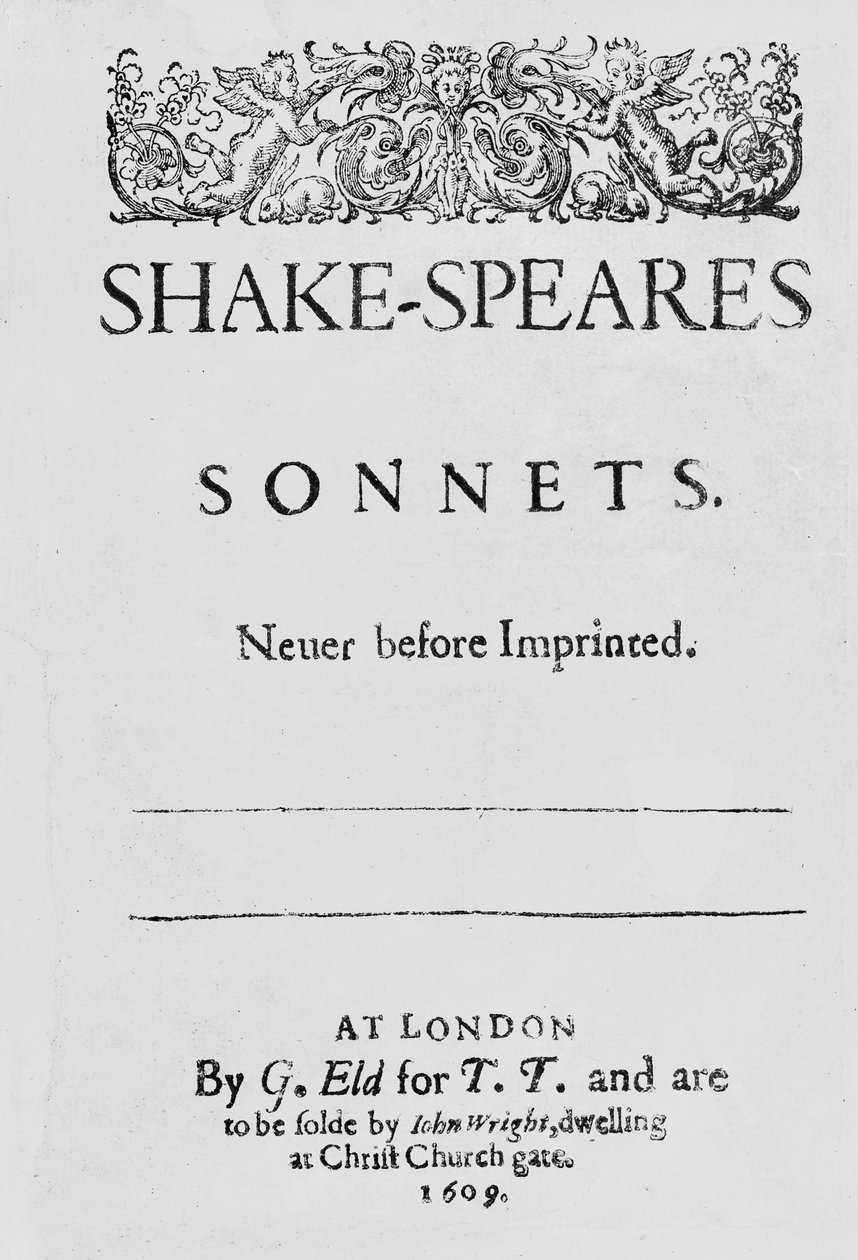 Titelsida för Shakespeares sonetter av English School