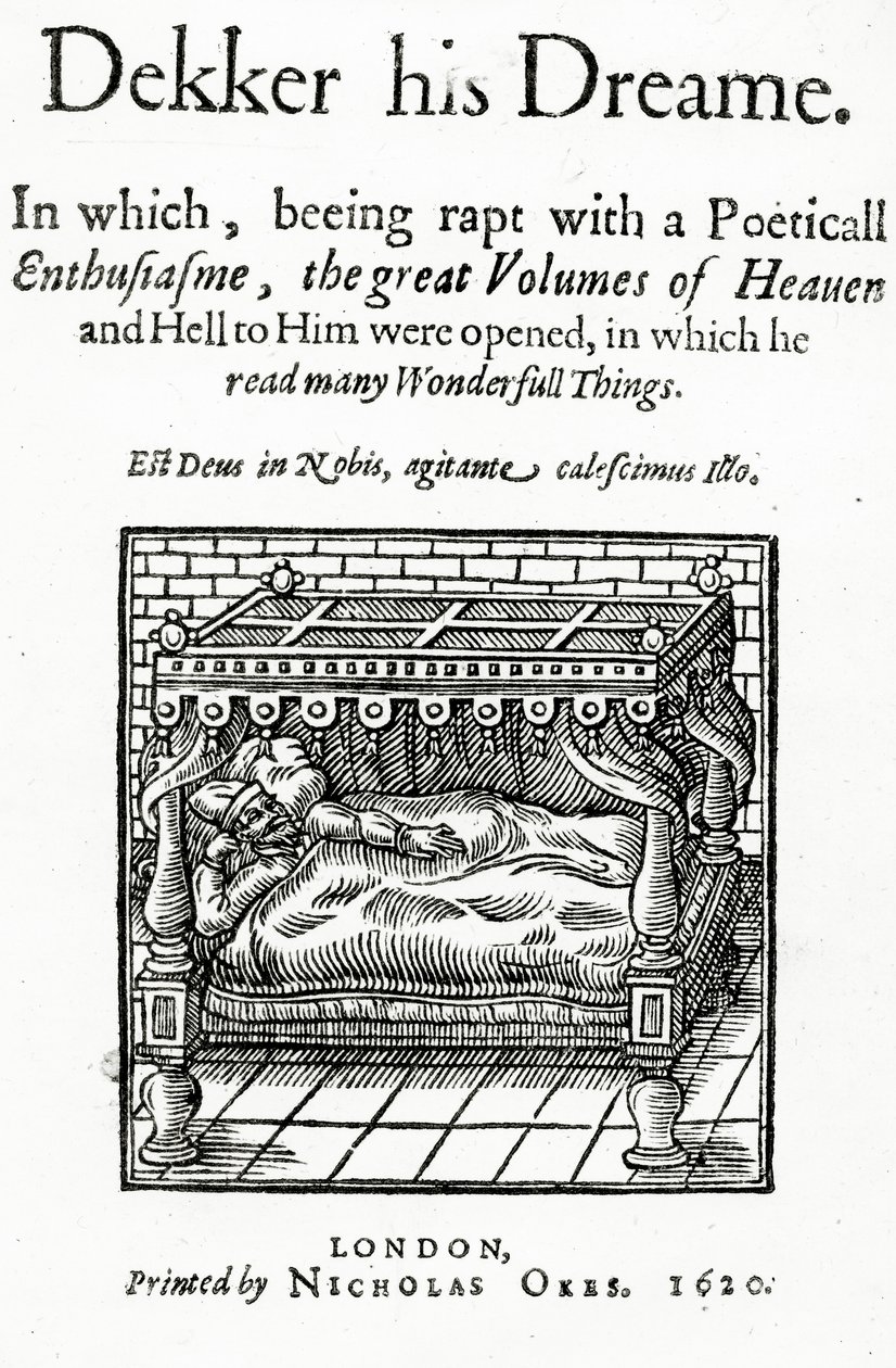 Titelsida för Dekker his Dreame av Thomas Dekker, publicerad 1620 av English School