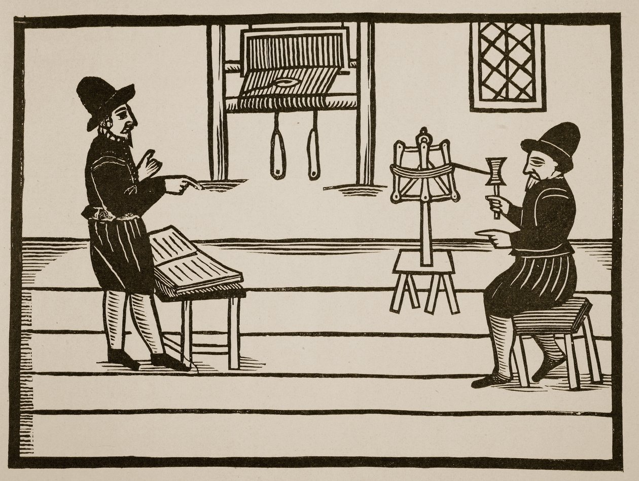Titelsida för A True Discourse of the Two Infamous Prophets, Richard Farnham, Weaver, of White-Chapel, och John Bull, Weaver, of Saint Botolphs, Algate av T.H 1636 (sepiafoto) av English School