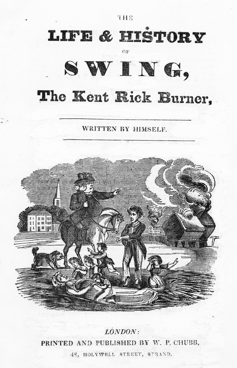 Titelsida till The Life and History of Swing, The Kent Rick Burner, 1830 av English School
