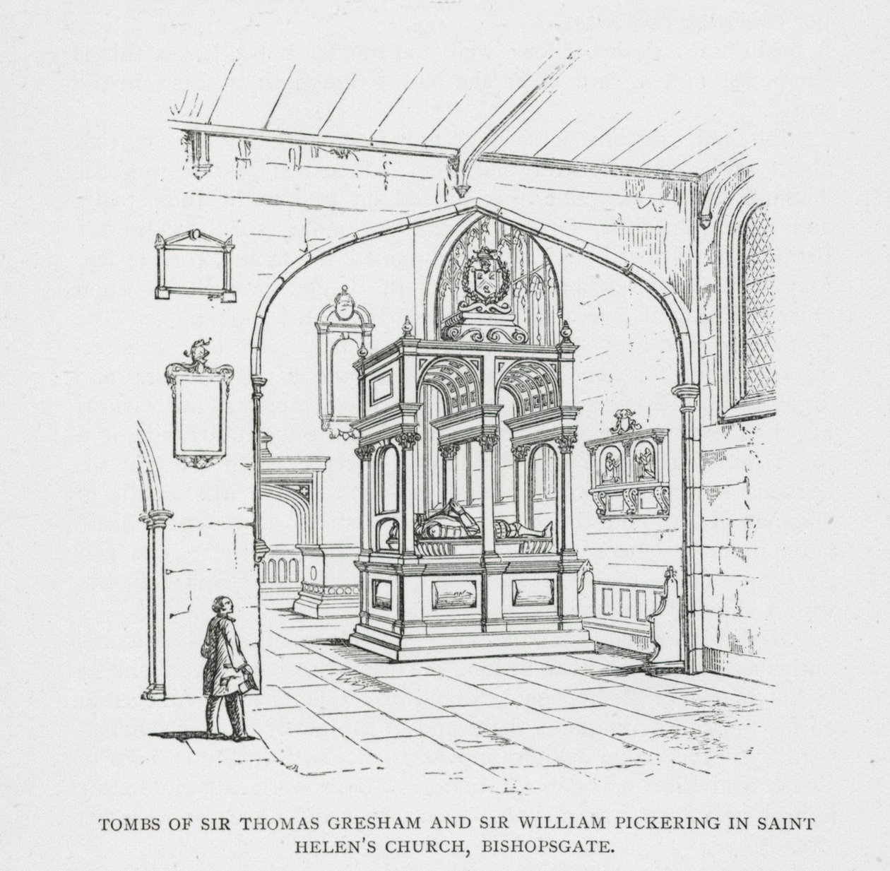 Sir Thomas Greshams och Sir William Pickerings gravar i Saint Helen