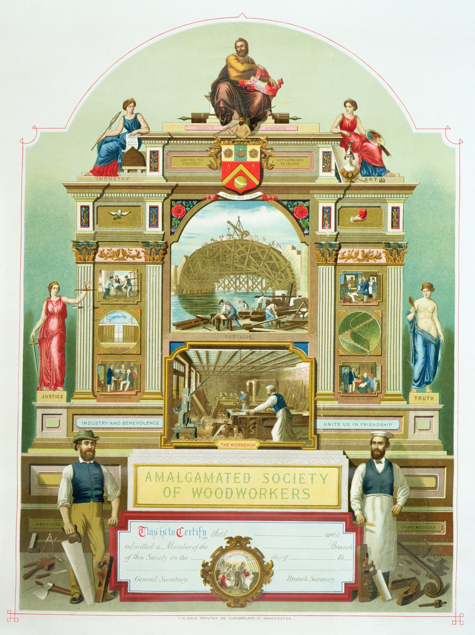 Trade Emblem of the Amalgamated Society of Woodworkers, 1860 av English School