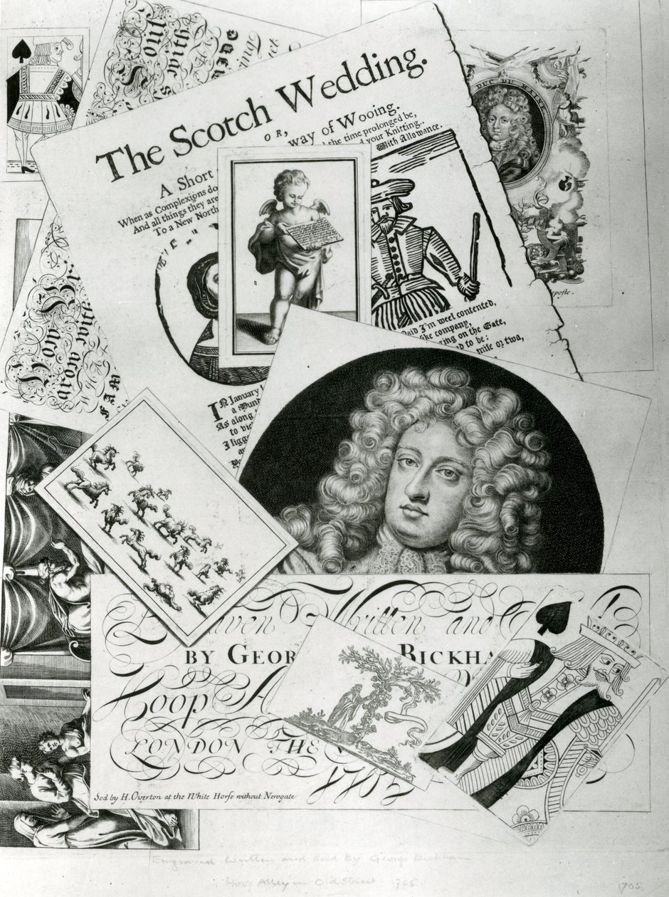 Handelskort, graverat av George Bickman (gravyr) av English School