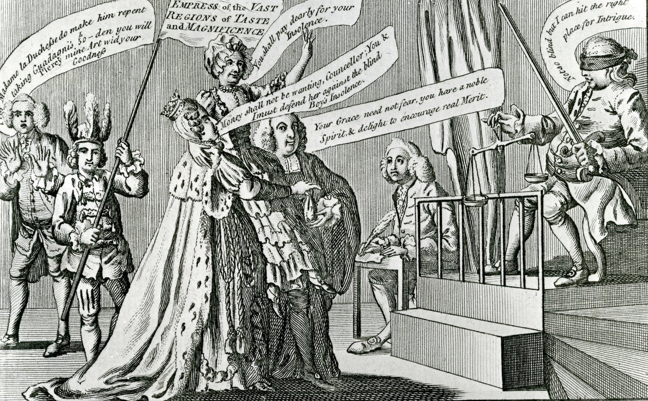 Rättegång mot den suveräna kejsarinnan av de stora smakområdena, 1771 av English School