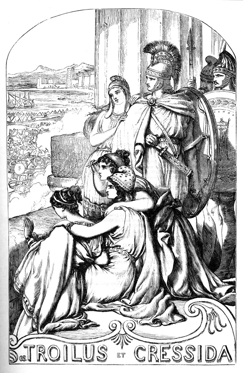 Troilus et Cressida - (Troilus och Cressida) - Illustration i "" verk komplett av William Shakespeare""" 1866 - Illustrationerna och den allmänna formen för denna utgåva är lånade från Cassells illustrerade Shakespeare, publicerad i London av English School