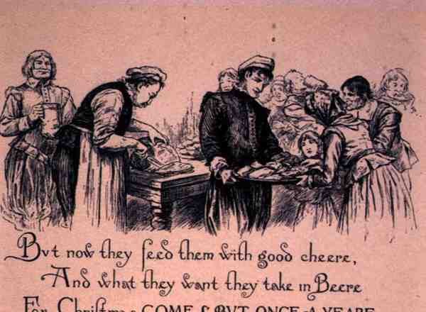 Tudor Christmas Cheer (gravyr) av English School