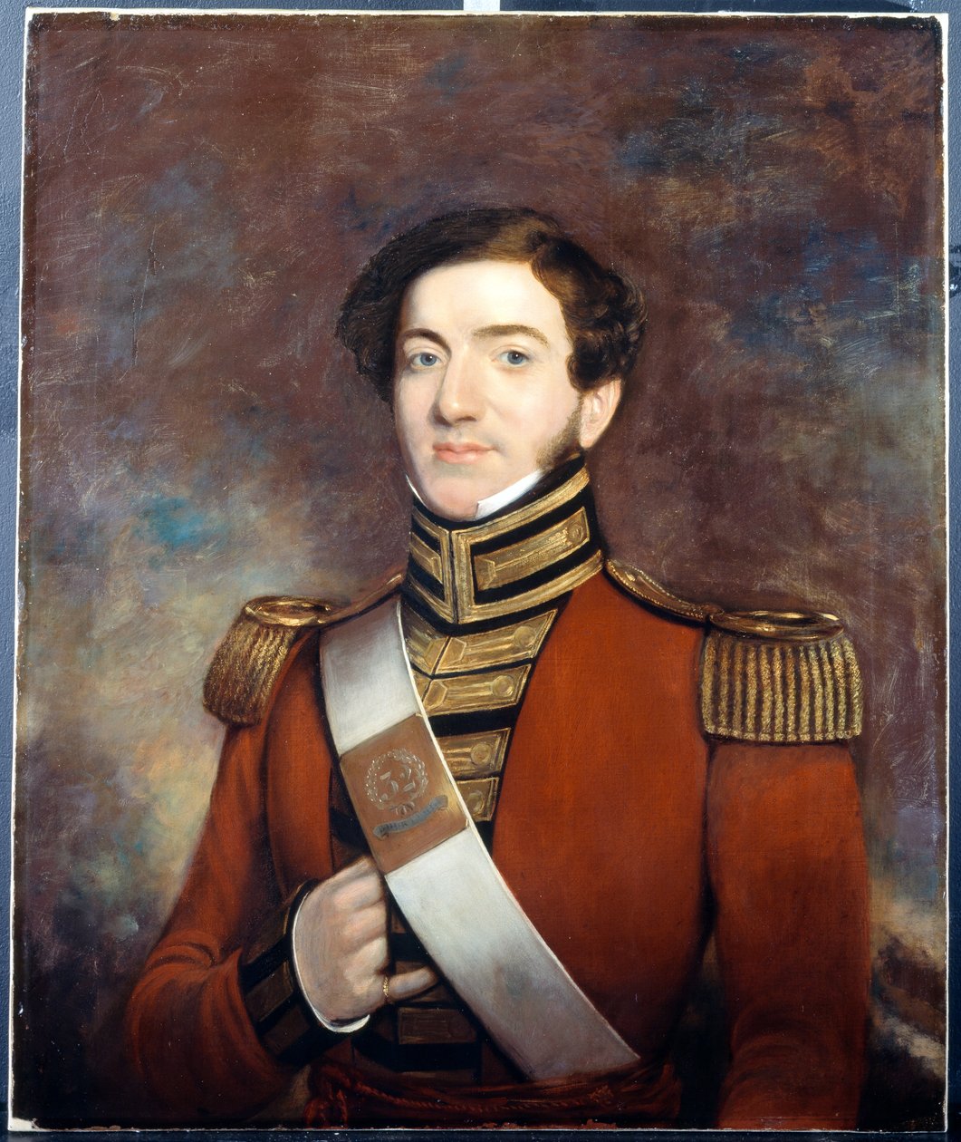 Oidentifierad officer, 32:a regementet (Bengal) infödda infanteri, ca 1828 av English School