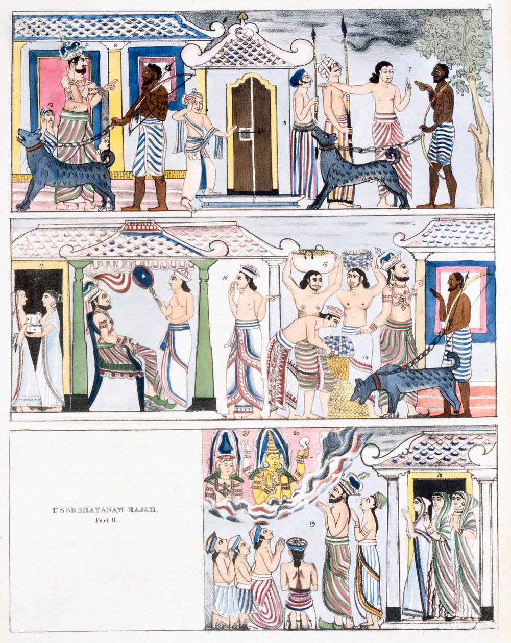 Usseeratanam Rajah, del I, från The History and Doctrine of Buddhism av Edward Upham, 1829 (se även 414250) av English School