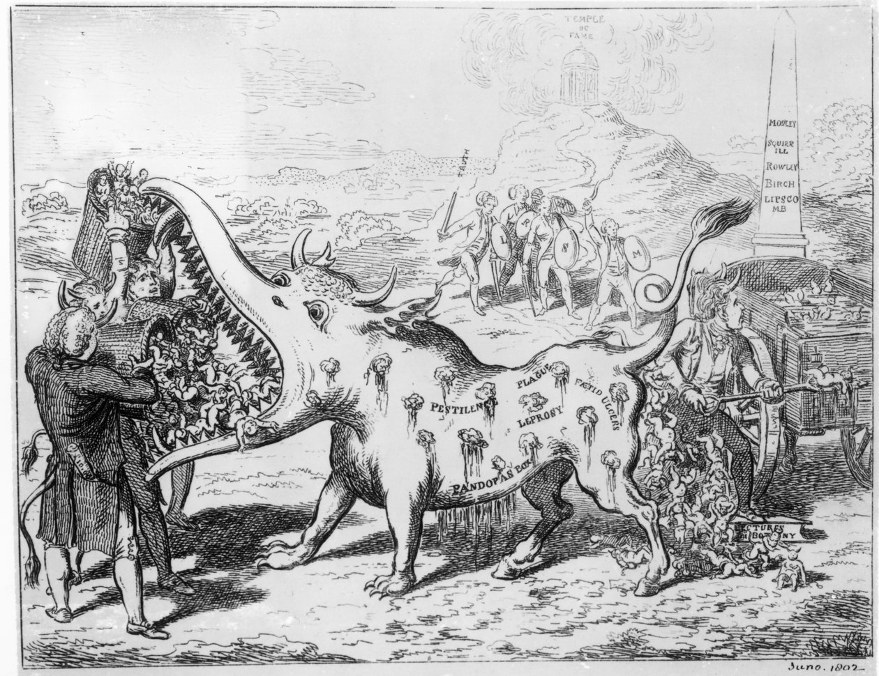 Vaccination, utgiven av J.L.Stuart, 1802 av English School