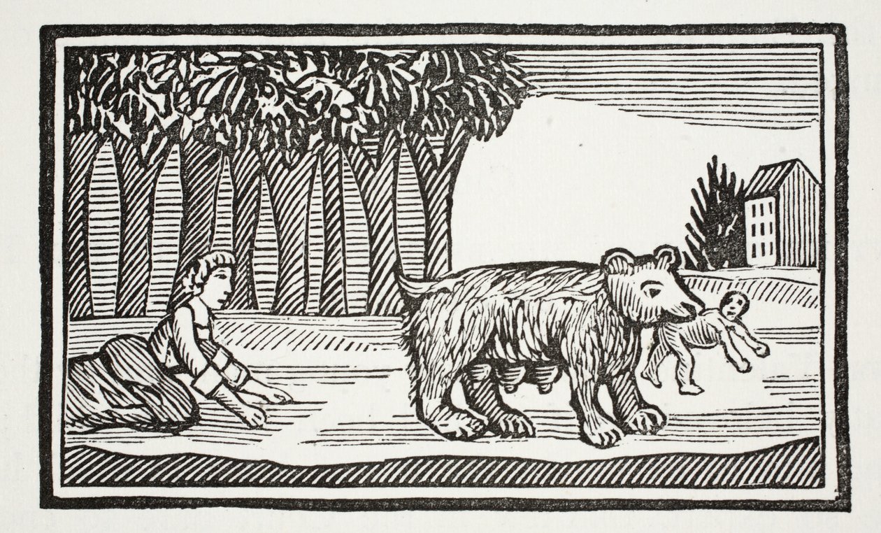 Valentine och Orson, illustration från Chap-books of the artonde århundrade av John Ashton, pub. 1882 av English School