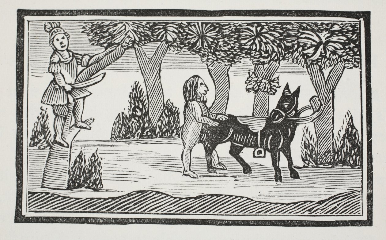 Valentine och Orson, illustration från Chap-books of the artonde århundrade av John Ashton, pub. 1882 av English School