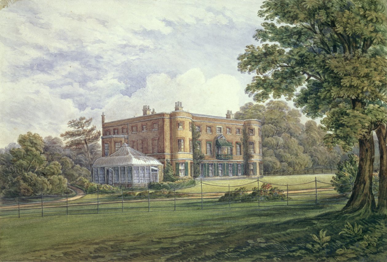 Valentines House, Ilford, Essex, ca 1835 (wc på papper) av English School
