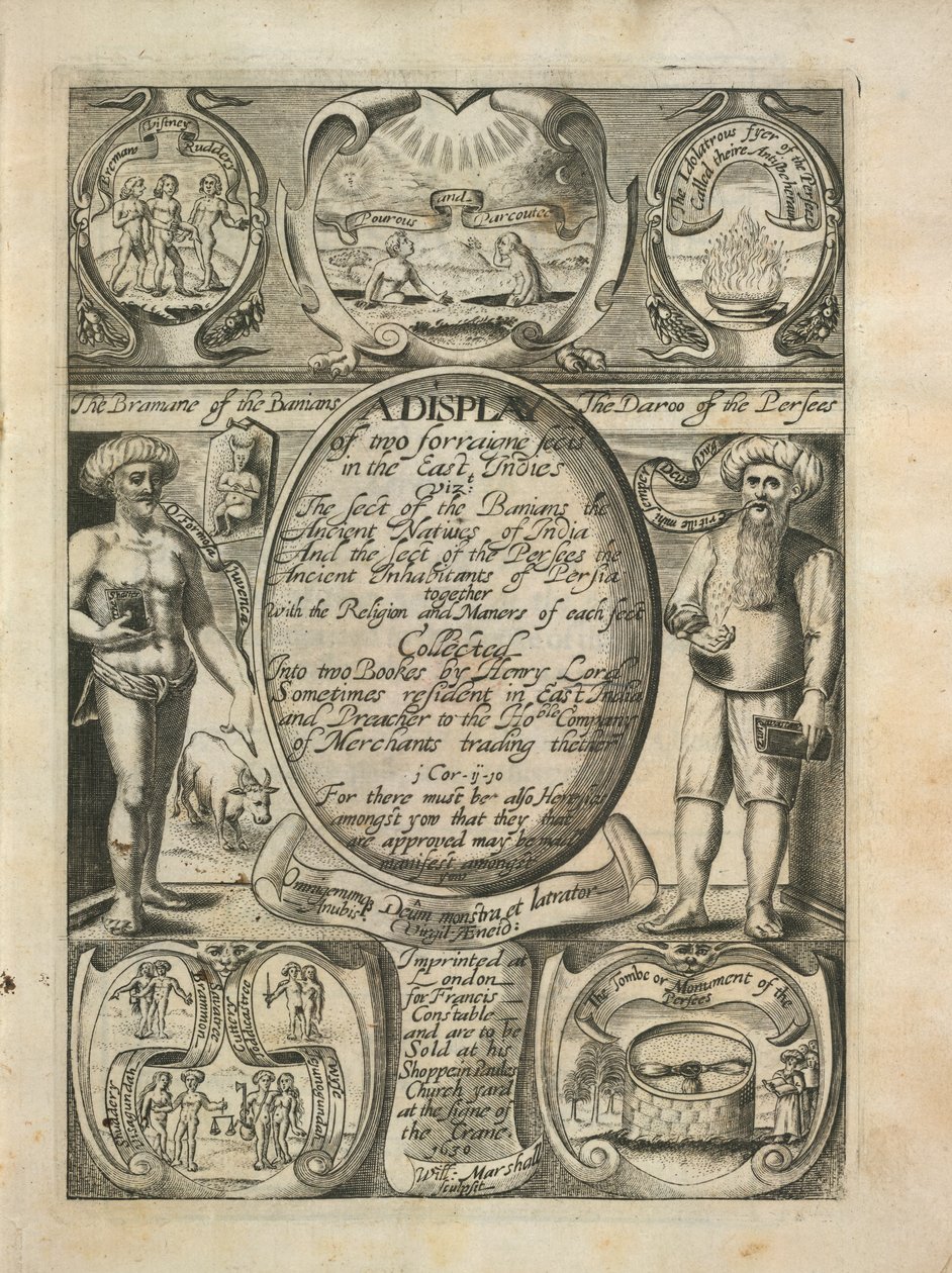 Olika sekter och ritualer, illustration från "A display of two forraigne sects in the East Indie" av English School