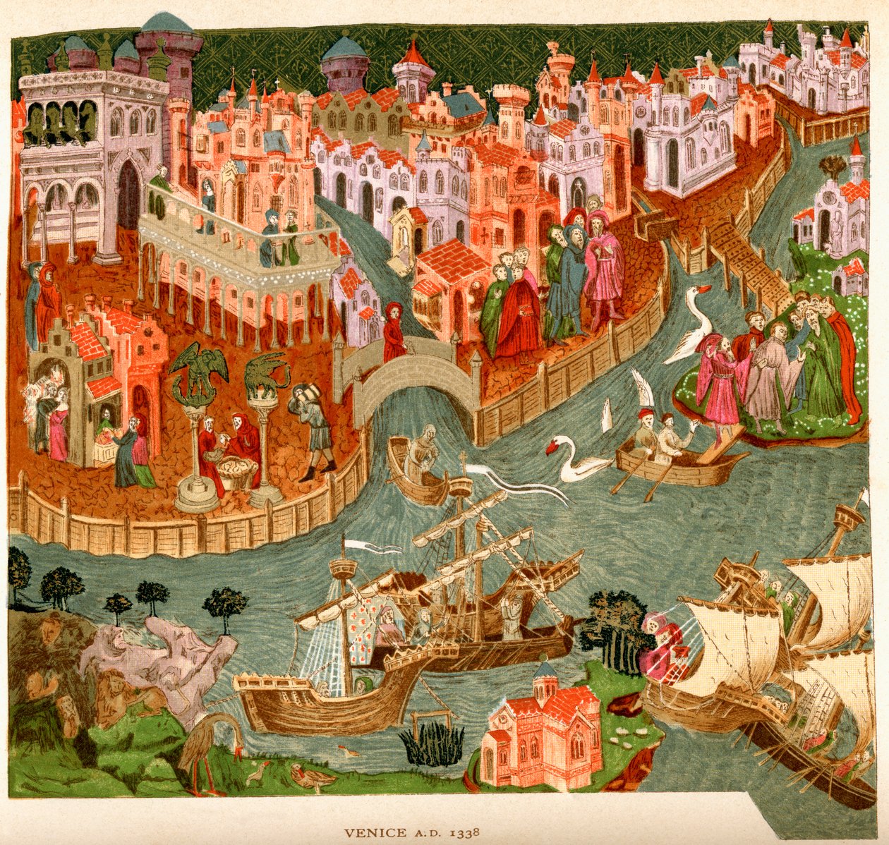 Venedig, 1338, efter ett manuskript i Bodleian Library, från 