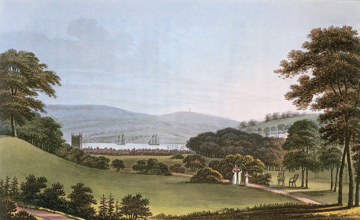Utsikt från fortet, nära Bristol, 1802 av English School