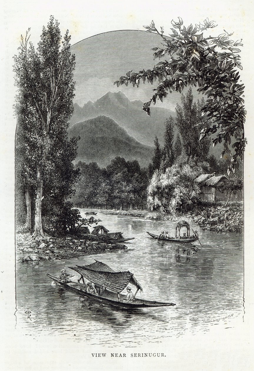 Utsikt nära Serinugur, från "Leisure Hour", 1888 av English School