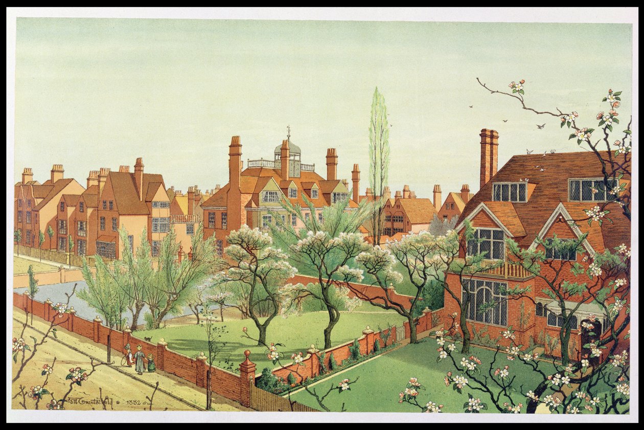 Utsikt över Bedford Park, 1882 av English School