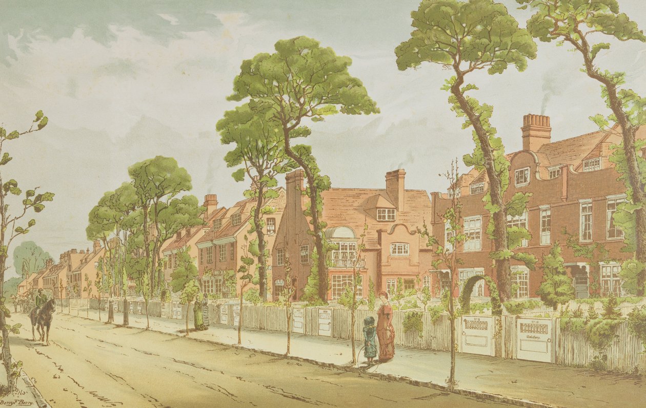 Utsikt över Bedford Park, 1882 av English School