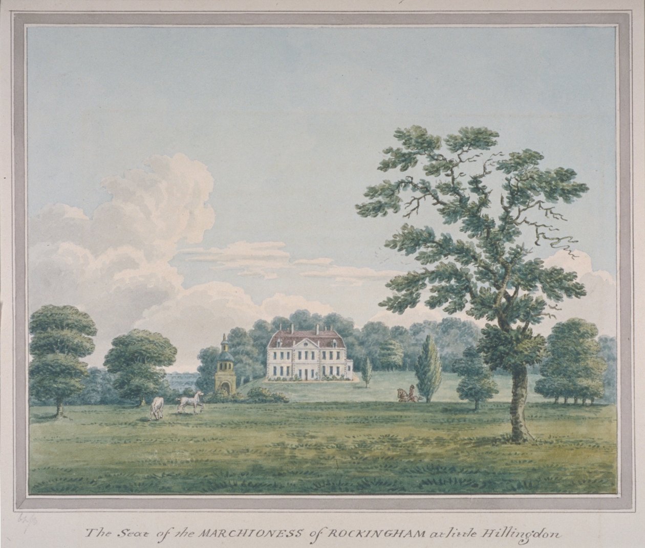 Utsikt över Hillingdon House, ca 1820 (wc på papper) av English School