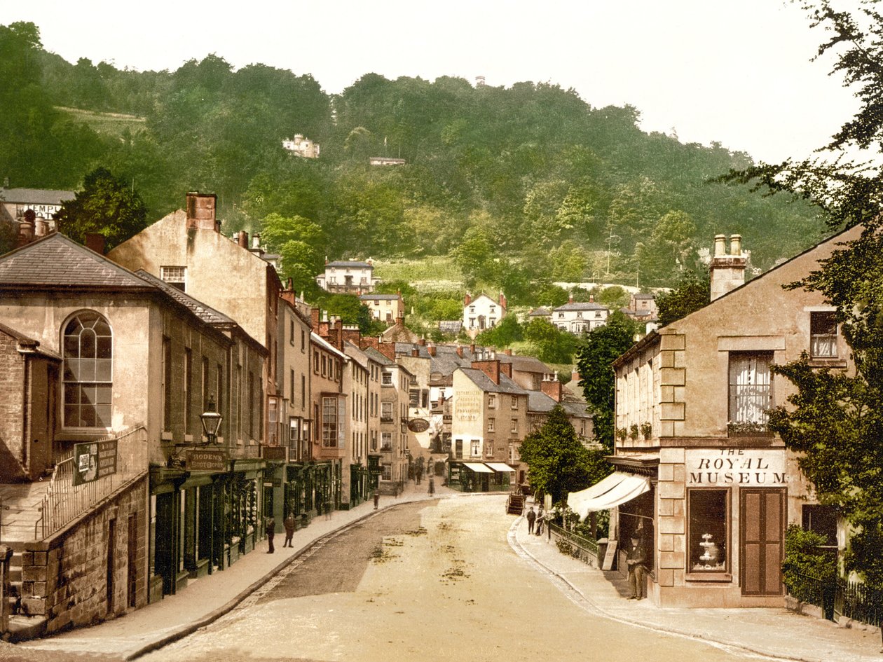 Utsikt över Matlock Bath (handfärgat foto) av English School