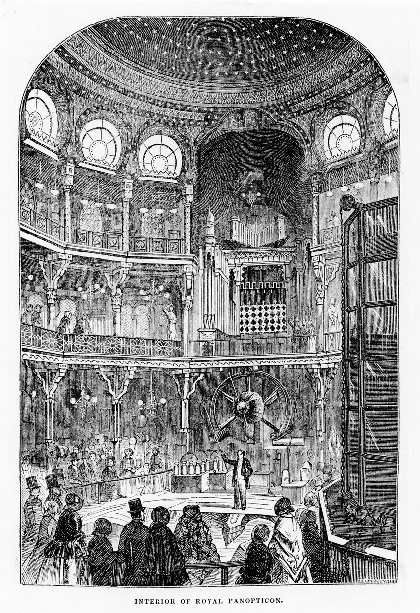 Utsikt över Royal Panopticon of Science and Art, c.1855 (litografi) av English School