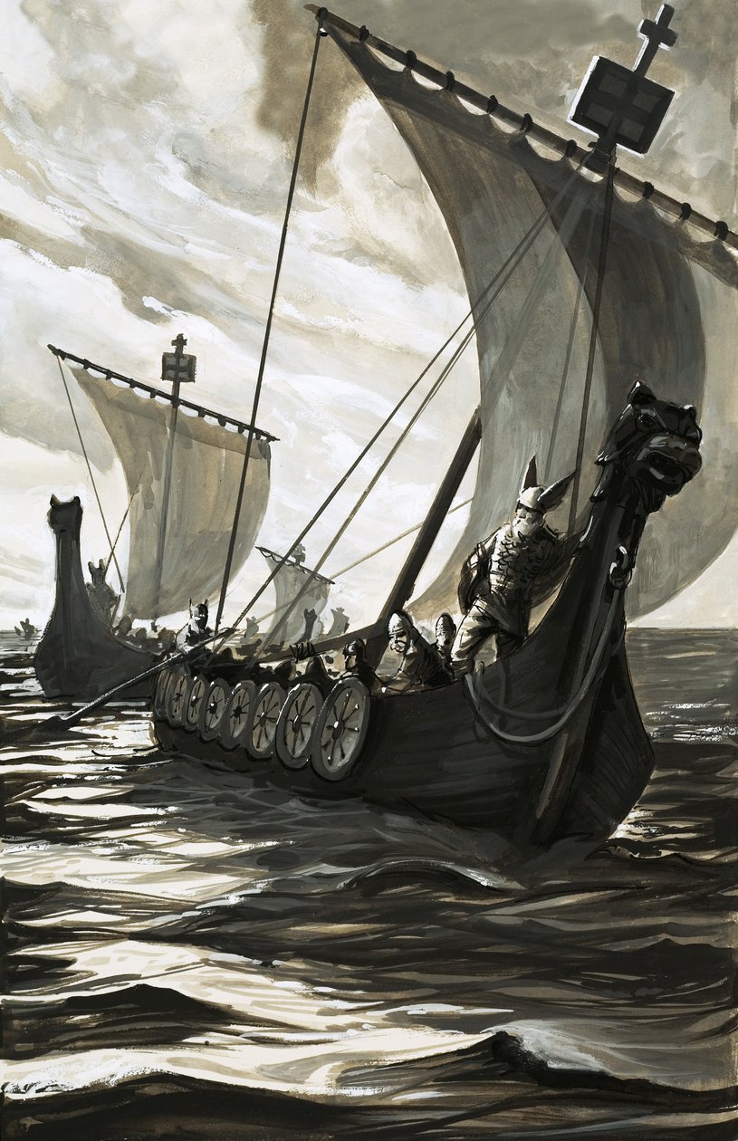 Vikingalångbåtar av English School