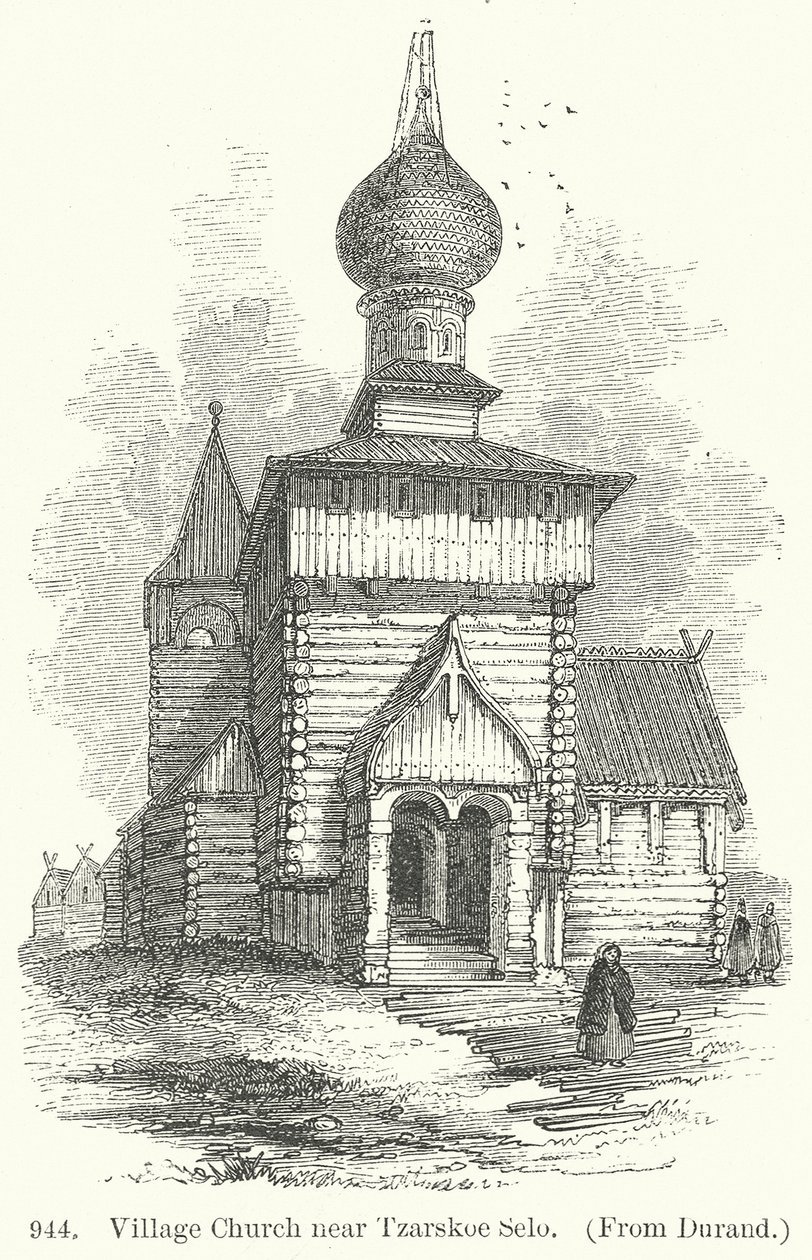 Bykyrka nära Tzarskoe Selo (gravyr) av English School