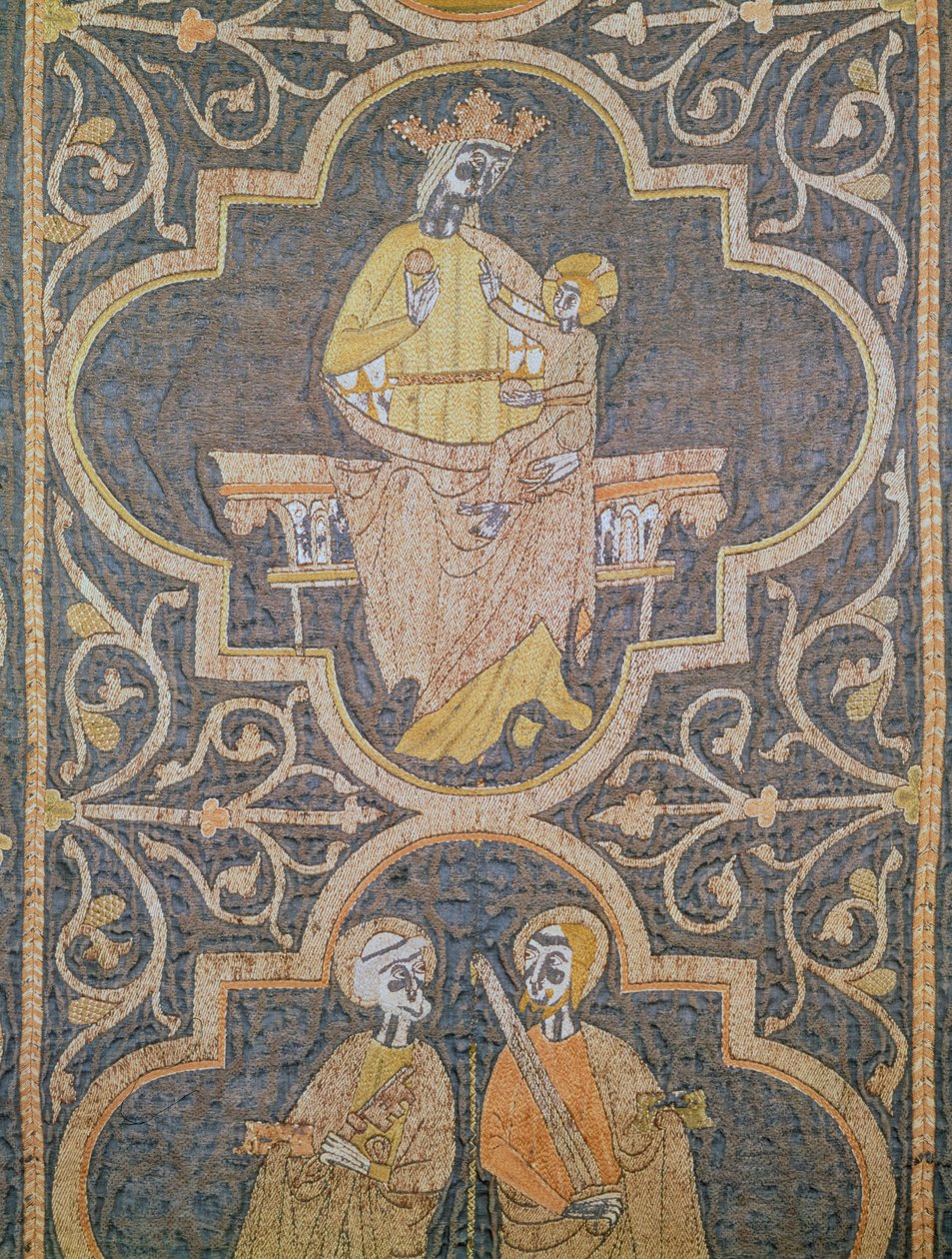Jungfru och barn, detalj från Clare Chasuble, c.1272-94 av English School
