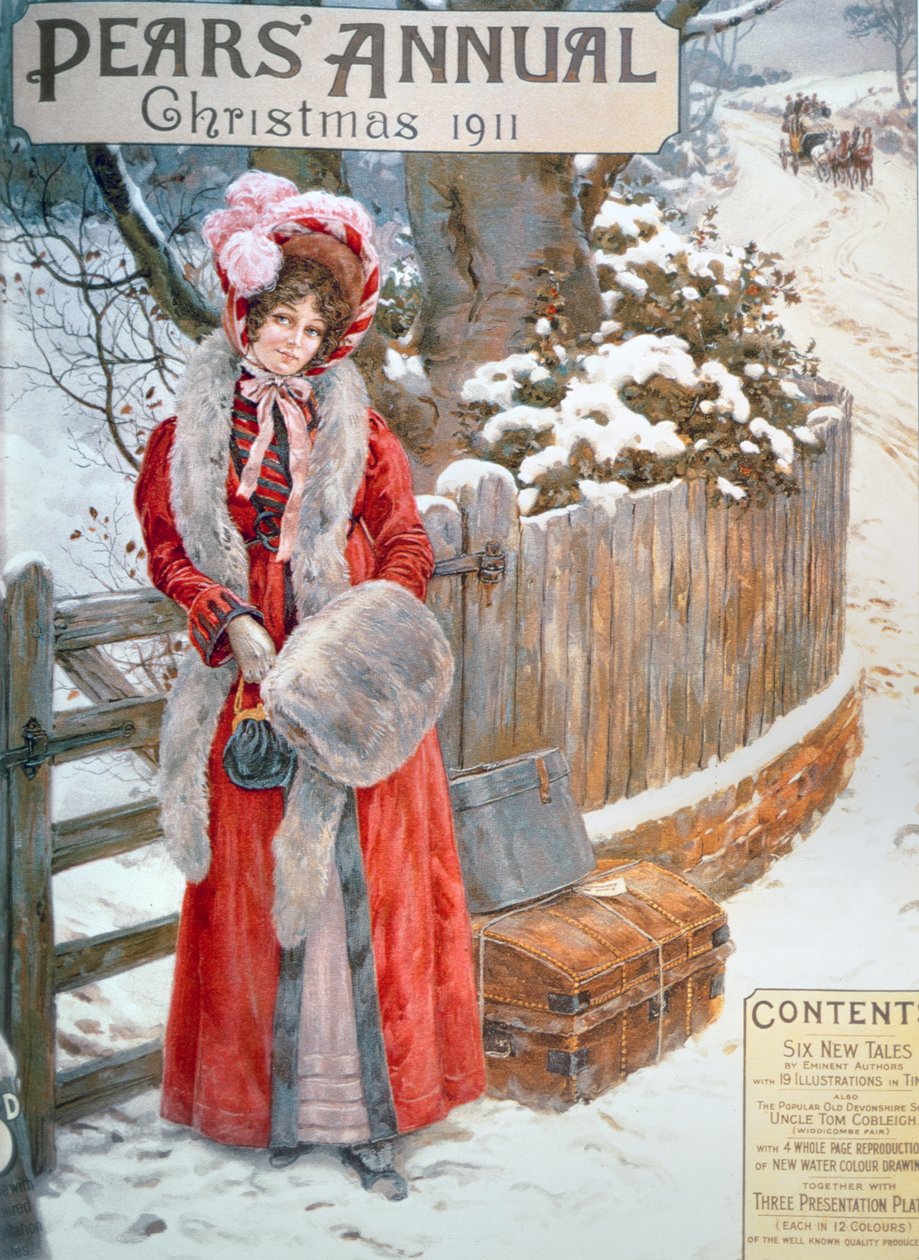 Waiting for the Coach, från Pears Annual, julen 1911 av English School