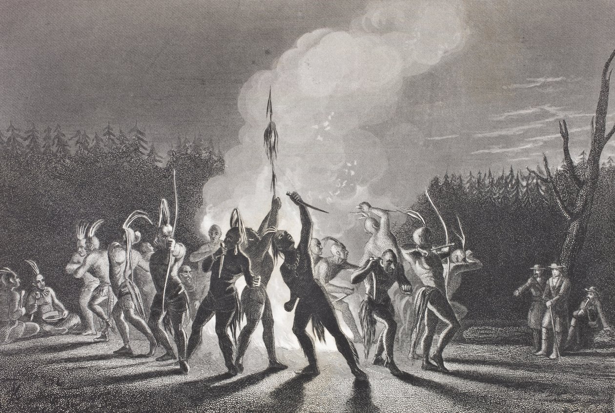 Washington och Fairfax vid en indisk krigsdans, 1748, från 