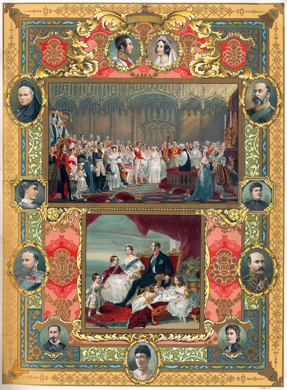 Bröllop mellan drottning Victoria av England och prins Albert 1840 (tryck) av English School